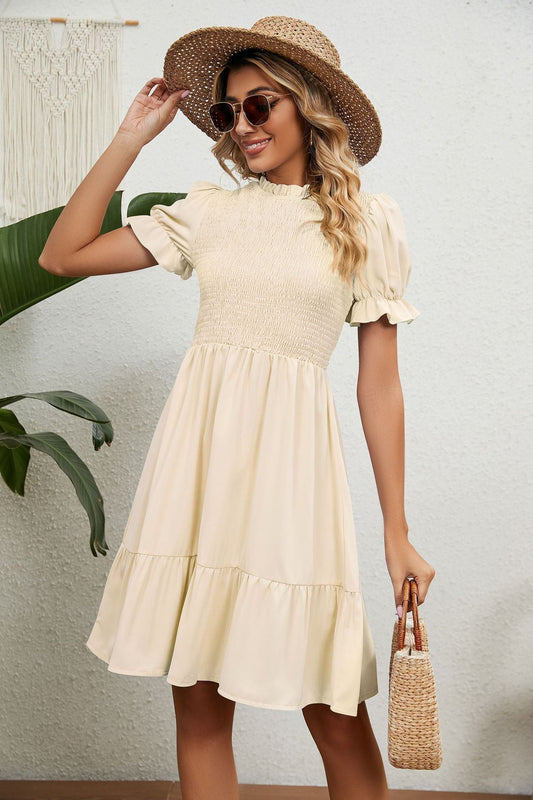 Lotte | Robe d'été beige avec franges