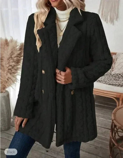 Manteau décontracté à manches longues avec col