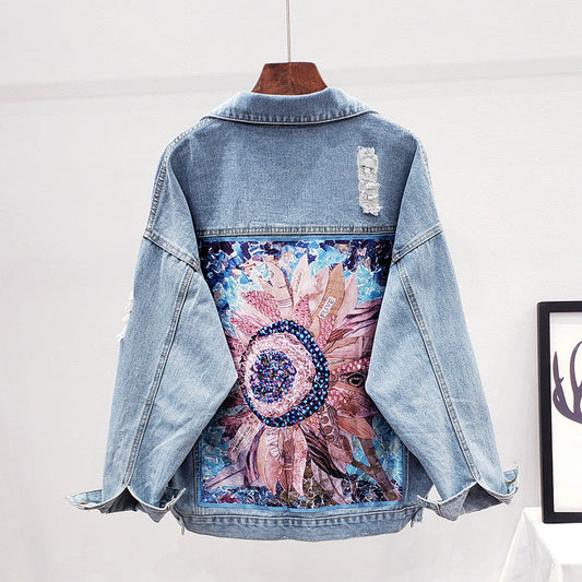 Veste en denim surdimensionnée