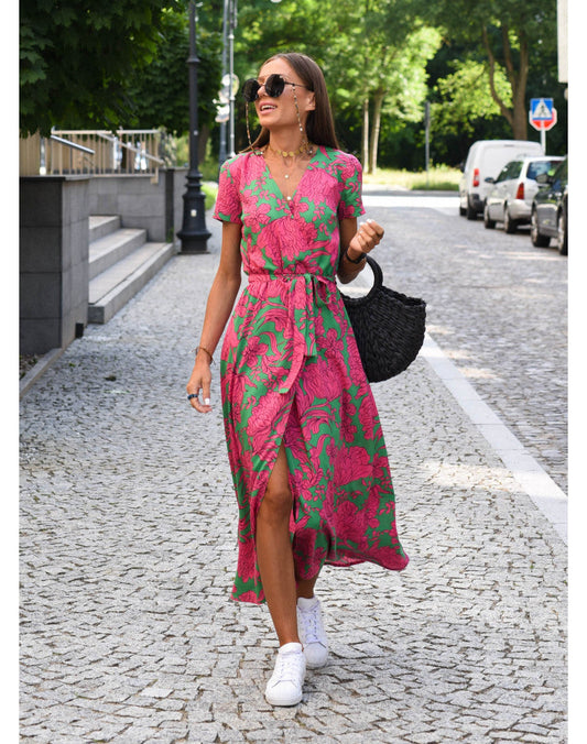 Elin | Robe midi romantique à imprimé floral