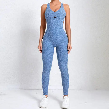 Isa - Combinaison de Sport Stylée et Confortable avec Dos Croisé pour Femmes