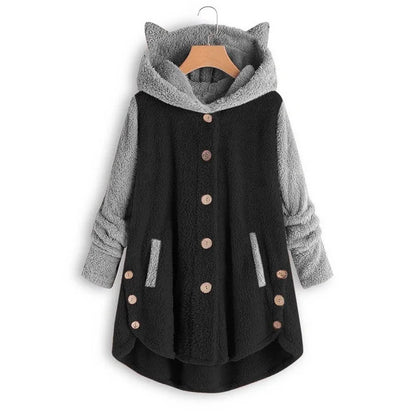 Thori- Sweat à capuche pour femme avec motif de chat