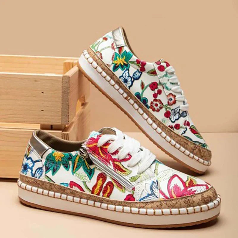 Chaussures vulcanisées pour femmes avec imprimé floral