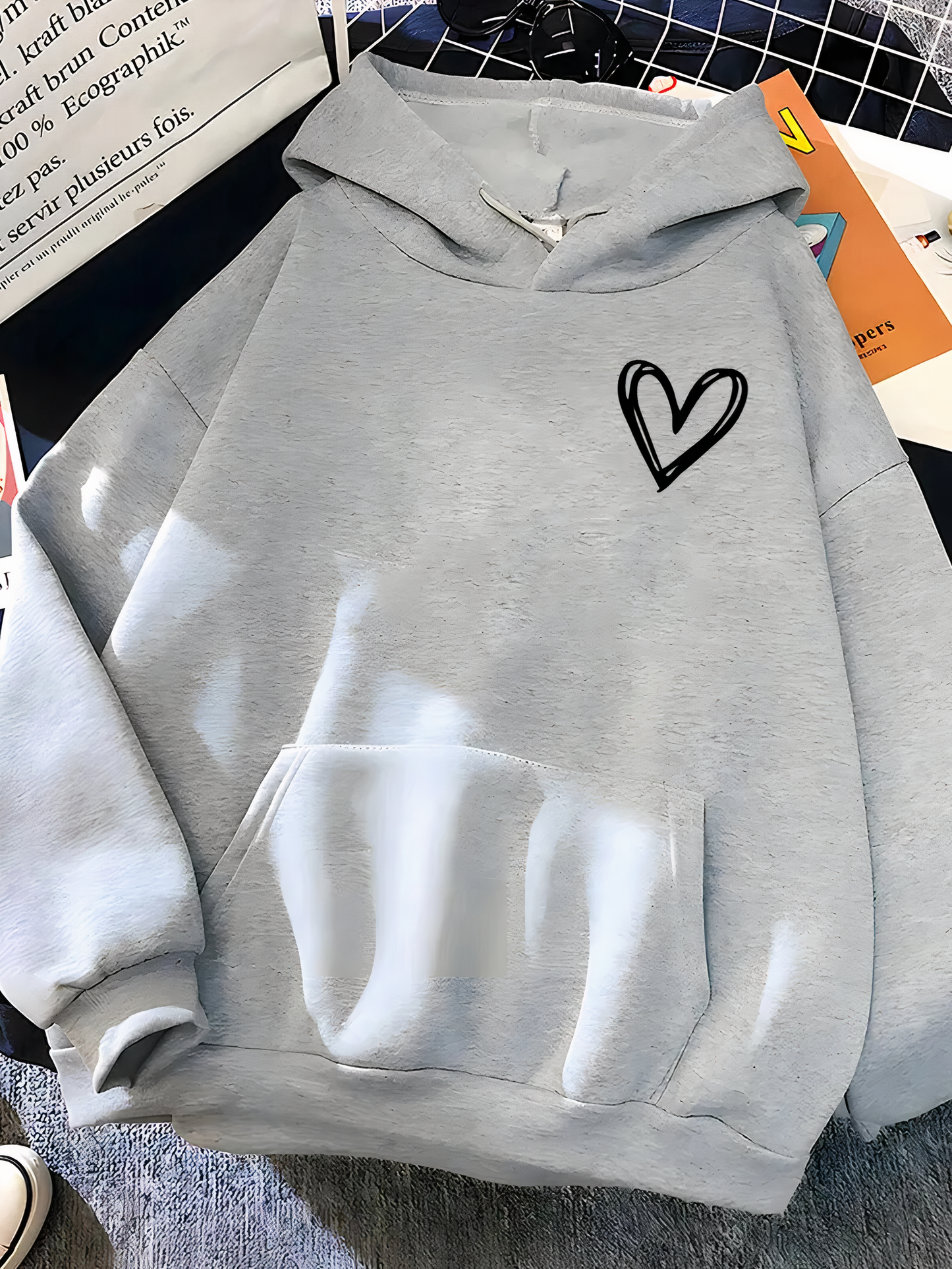 Sweat à capuche imprimé cœur pour femme - Saylor