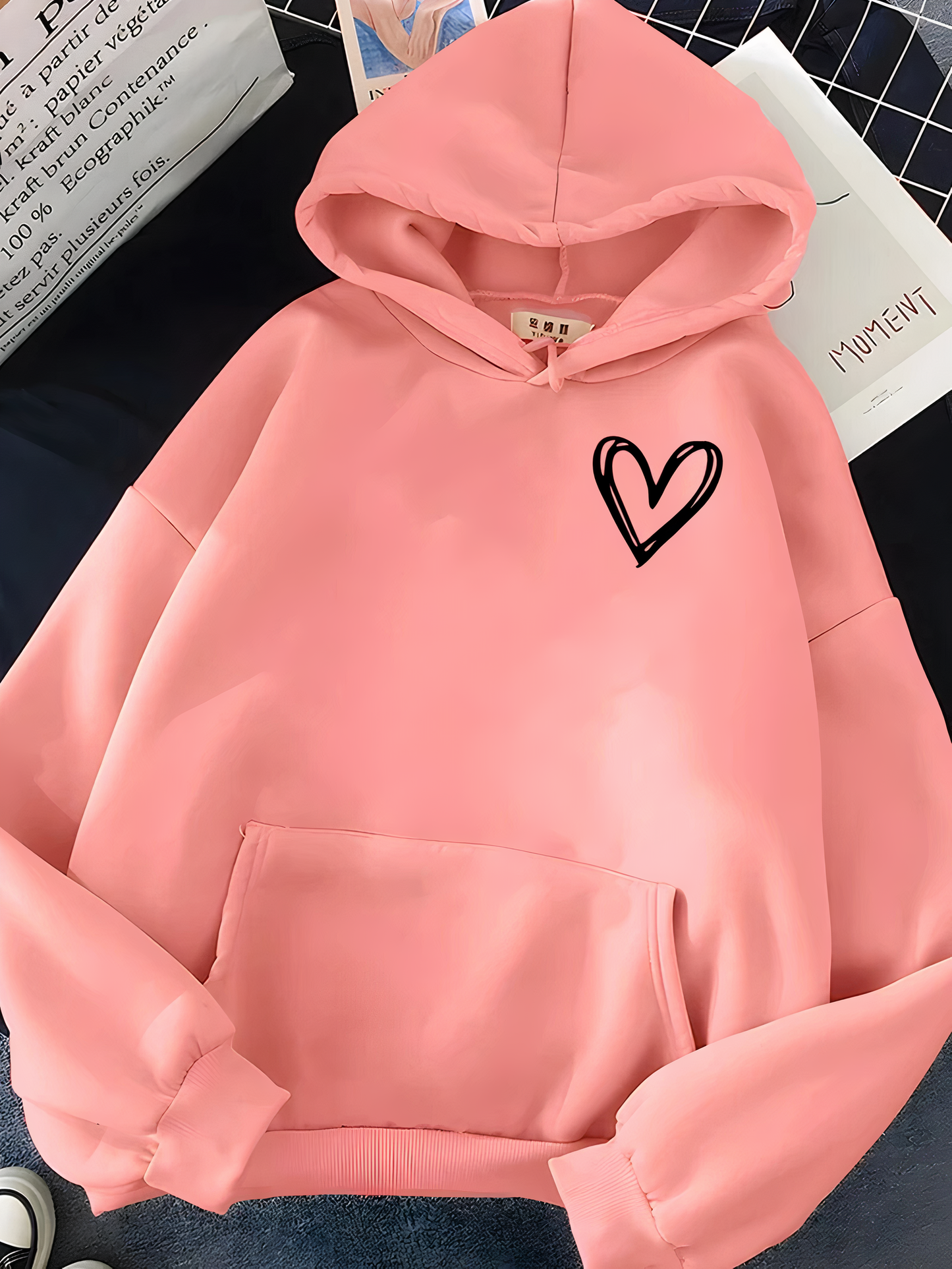 Sweat à capuche imprimé cœur pour femme - Saylor