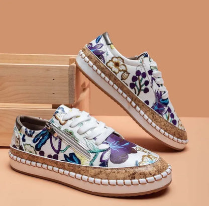 Chaussures vulcanisées pour femmes avec imprimé floral