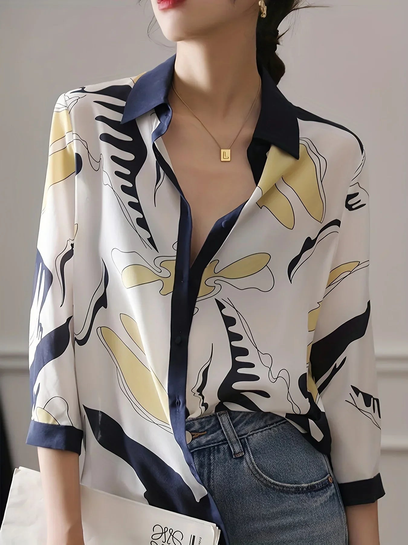 Ura Blouse | Blouse imprimée à manches longues