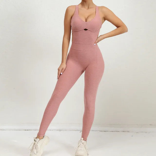 Isa - Combinaison de Sport Stylée et Confortable avec Dos Croisé pour Femmes