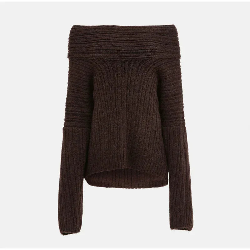 Ugonia Sweater | Pull tricoté à épaules dénudées