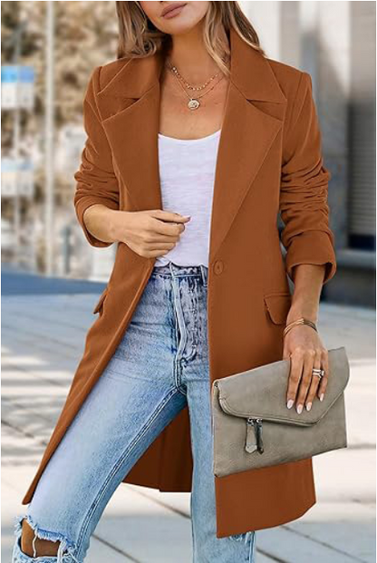 Manteau long ouvert sur le devant pour femme