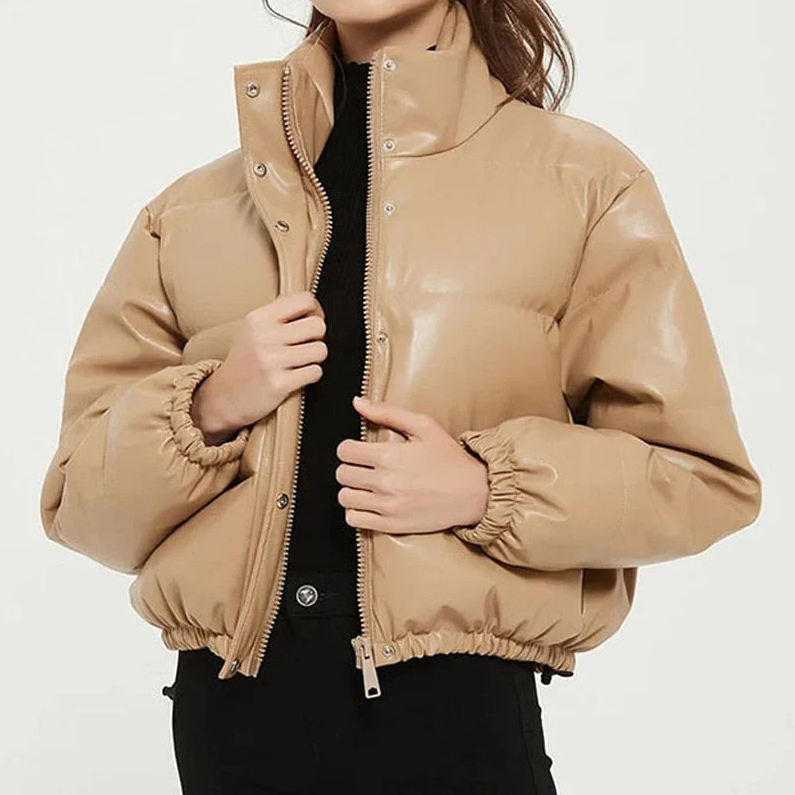 Veda - blouson bomber court avec fermeture éclair et poignets côtelés