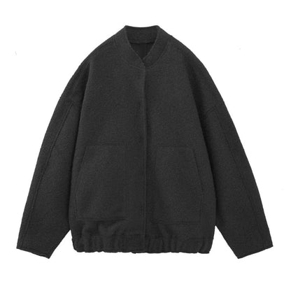 Vestes oversized | Top Coats manches longues pour femmes : boutons cachés, col rond