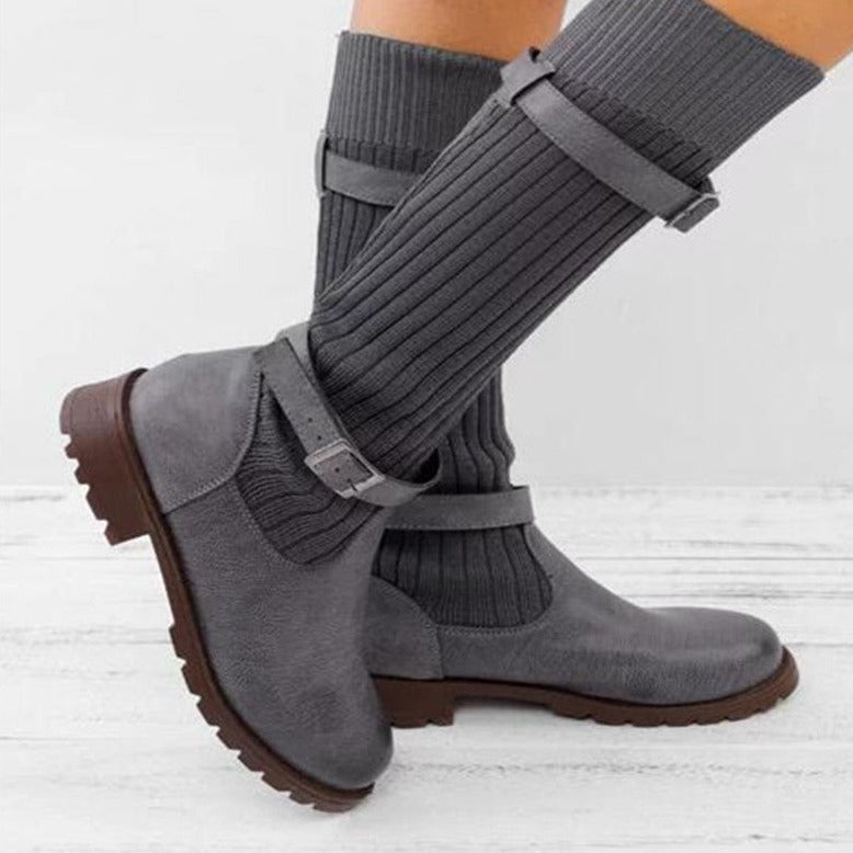 Bottes chaudes en cuir tricoté | Puck Boots