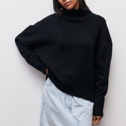 Vanessa - Pull à Col Roulé en Coton Oversize pour Femmes