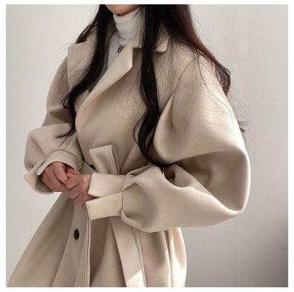 Trench-coat en laine | Beige - Élégant et confortable