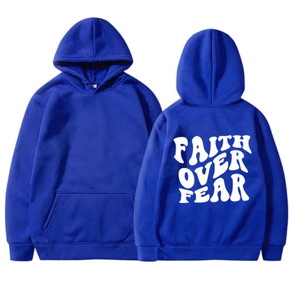 Sarah - Sweat à capuche avec inscription "Faith Over Fear