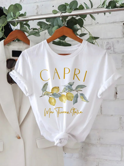 T-shirt Capri - Romantique - Coton - Parfait pour les occasions élégantes et décontractées