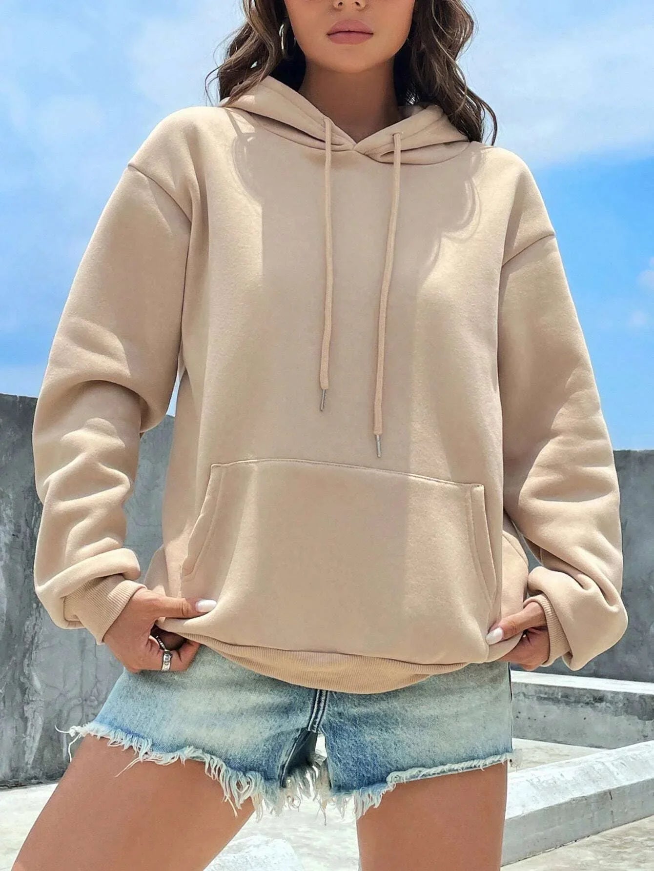 Dorte - Sweat à capuche ample avec poche pour femme