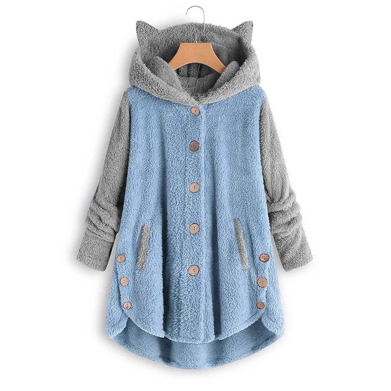 Thori- Sweat à capuche pour femme avec motif de chat