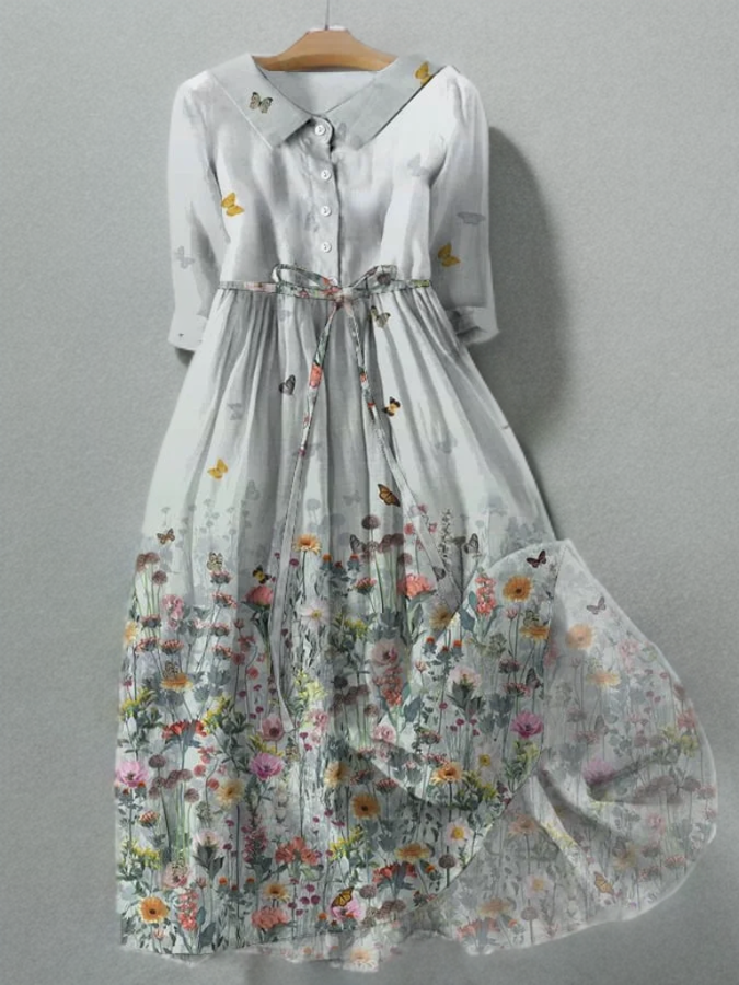 Alesha - Robe à poches de style vintage avec fleurs