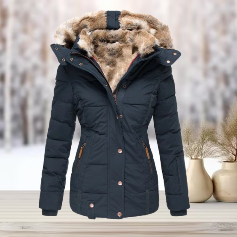 Eulalia - Manteau d'Hiver Luxueux avec Fourrure et Capuche