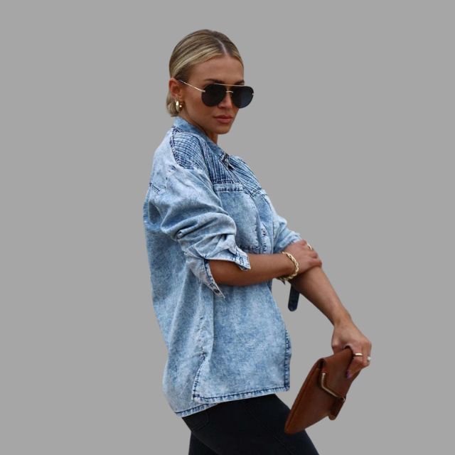 Veste denim oversized pour l'automne | Mode quotidienne confortable pour femmes