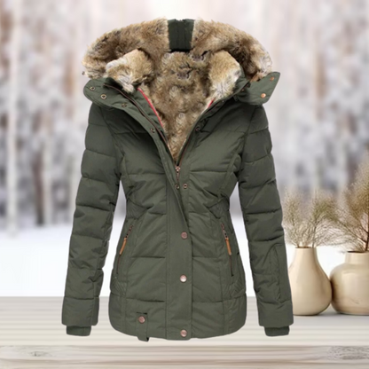 Eulalia - Manteau d'Hiver Luxueux avec Fourrure et Capuche