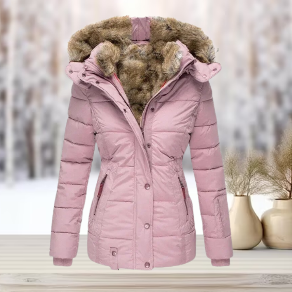 Eulalia - Manteau d'Hiver Luxueux avec Fourrure et Capuche