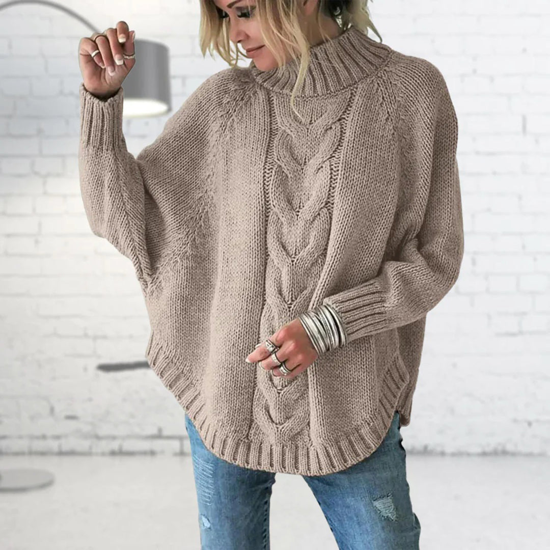 Pull long en tricot à grosses mailles pour femmes