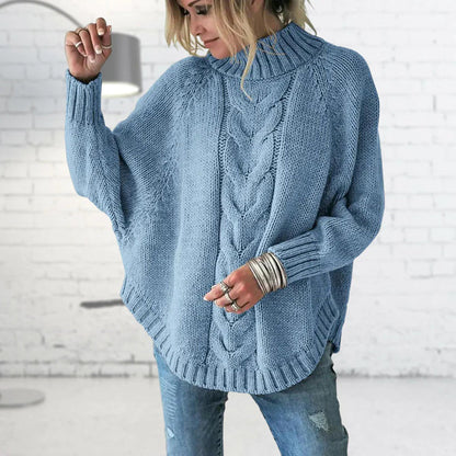 Pull long en tricot à grosses mailles pour femmes