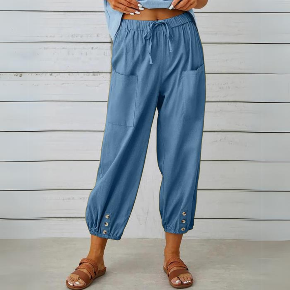 Vivian - Pantalon élégant et lin pour femme