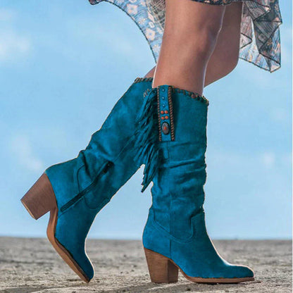 Bottes longues pour femmes d'inspiration occidentale - Delina