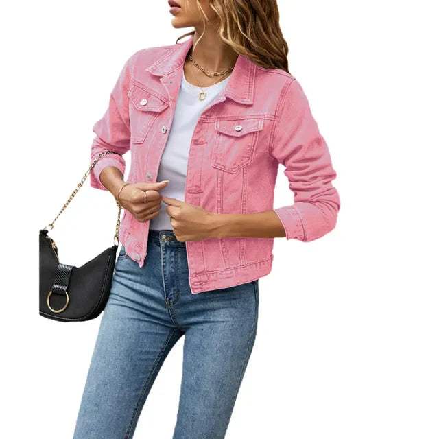 Veste en denim pour dames - Élégante - Durable et confortable - Parfaite pour le printemps et l'été