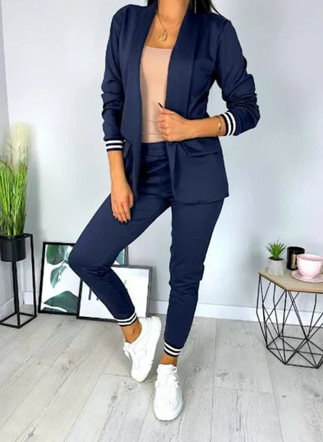 Jira - Costume Pantalon Blazer à Double Boutonnage pour Femmes