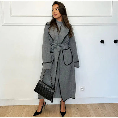 Manteau à poches à revers pour femmes