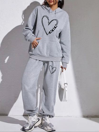 Coco-Mode | Tendance Hoodie & Joggers Tracksuit Set Amour - Idéal Pour l'Automne/Hiver