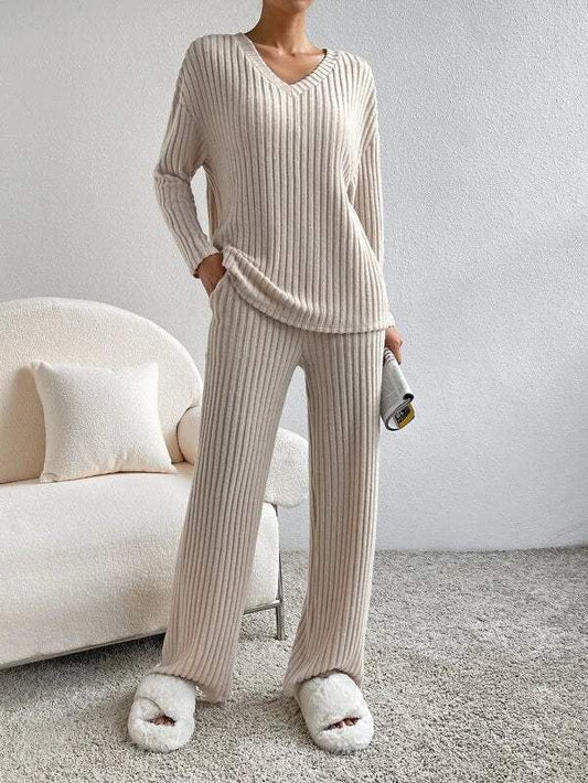 Ensemble Lounge - Ribbed - Soft Material, Loose Fit - Parfait pour la maison