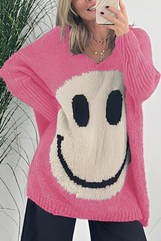 Pull smiley pour femme