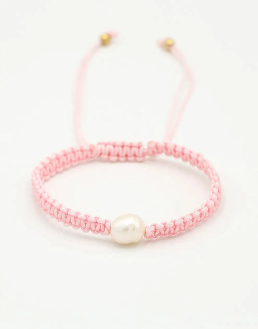 BRACELET EN PERLES ROSES