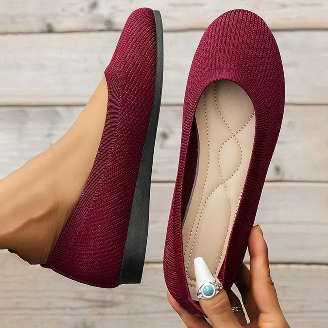 Chaussures plates confortables en tricot pour femmes