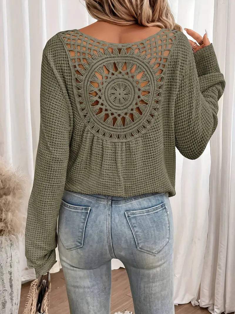 Pull en tricot à col en V pour femmes