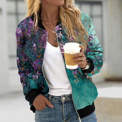 Veste bomber vintage florale femme - Silvia