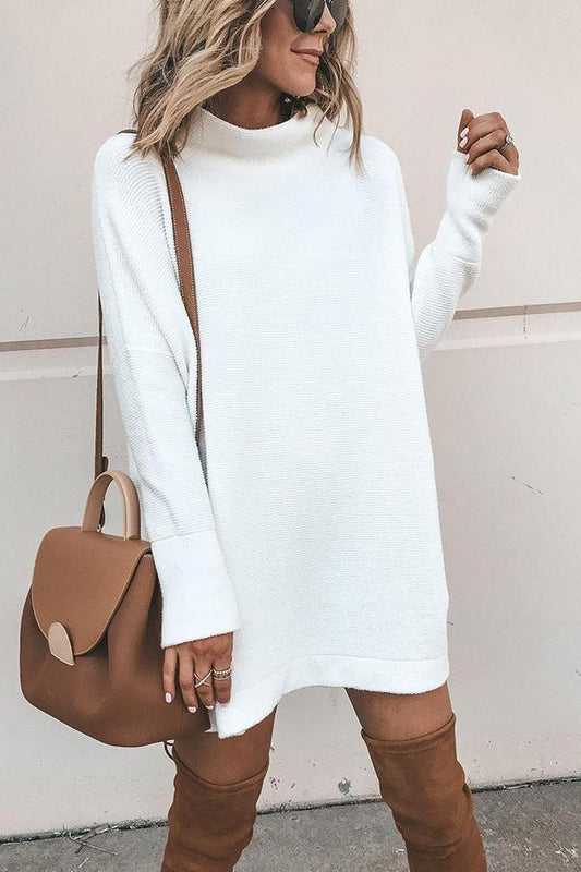 Walja Dress | Casual Sweater Dress with High Neck (robe pull décontractée à col montant)