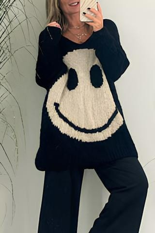 Pull smiley pour femme