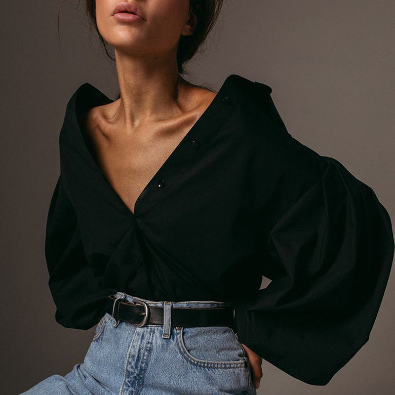 Ubelina Blouse | Blouse à nœuds à manches bouffantes pour femmes