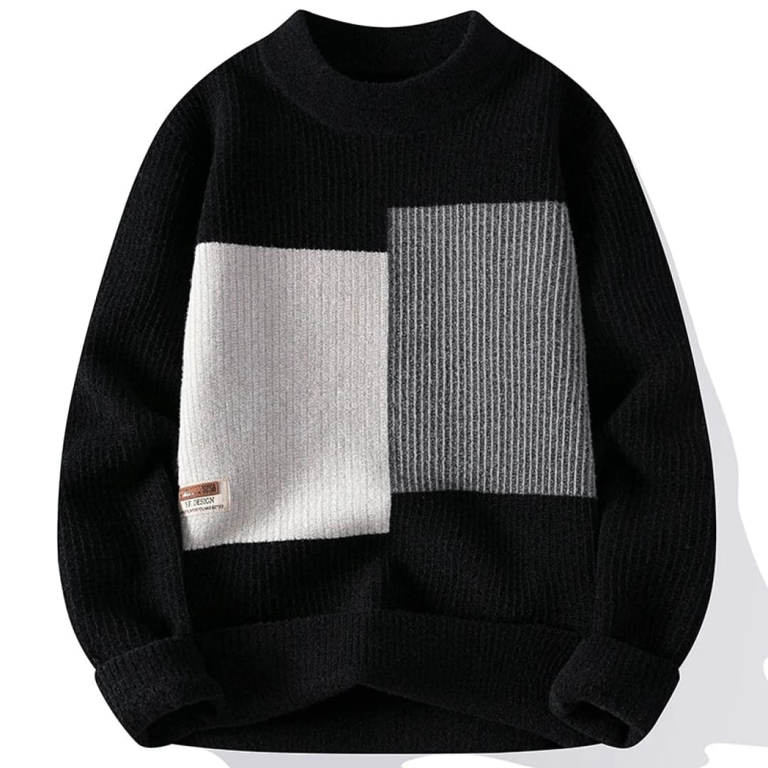 Pull en Tricot à Motif Géométrique - Style Moderne et Élégant pour Homme