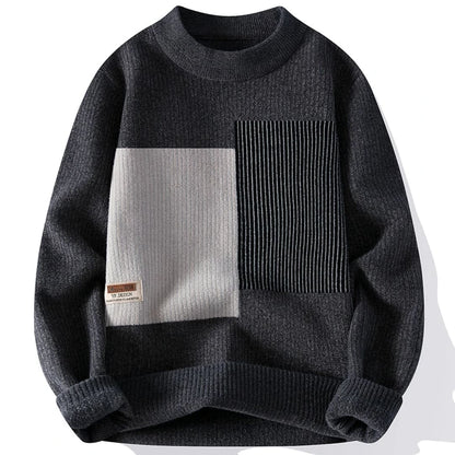 Pull en Tricot à Motif Géométrique - Style Moderne et Élégant pour Homme