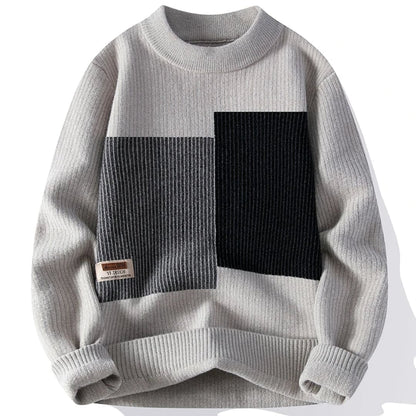 Pull en Tricot à Motif Géométrique - Style Moderne et Élégant pour Homme