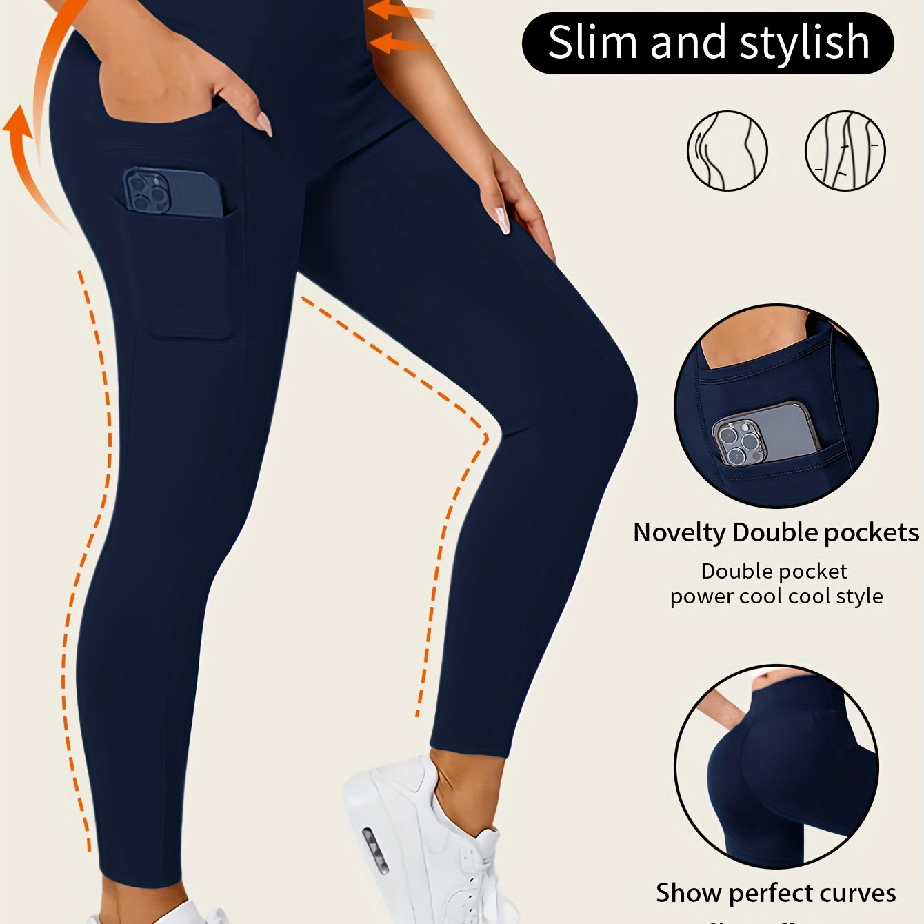 Sophie | Pantalon de yoga de couleur unie avec poche et grande élasticité