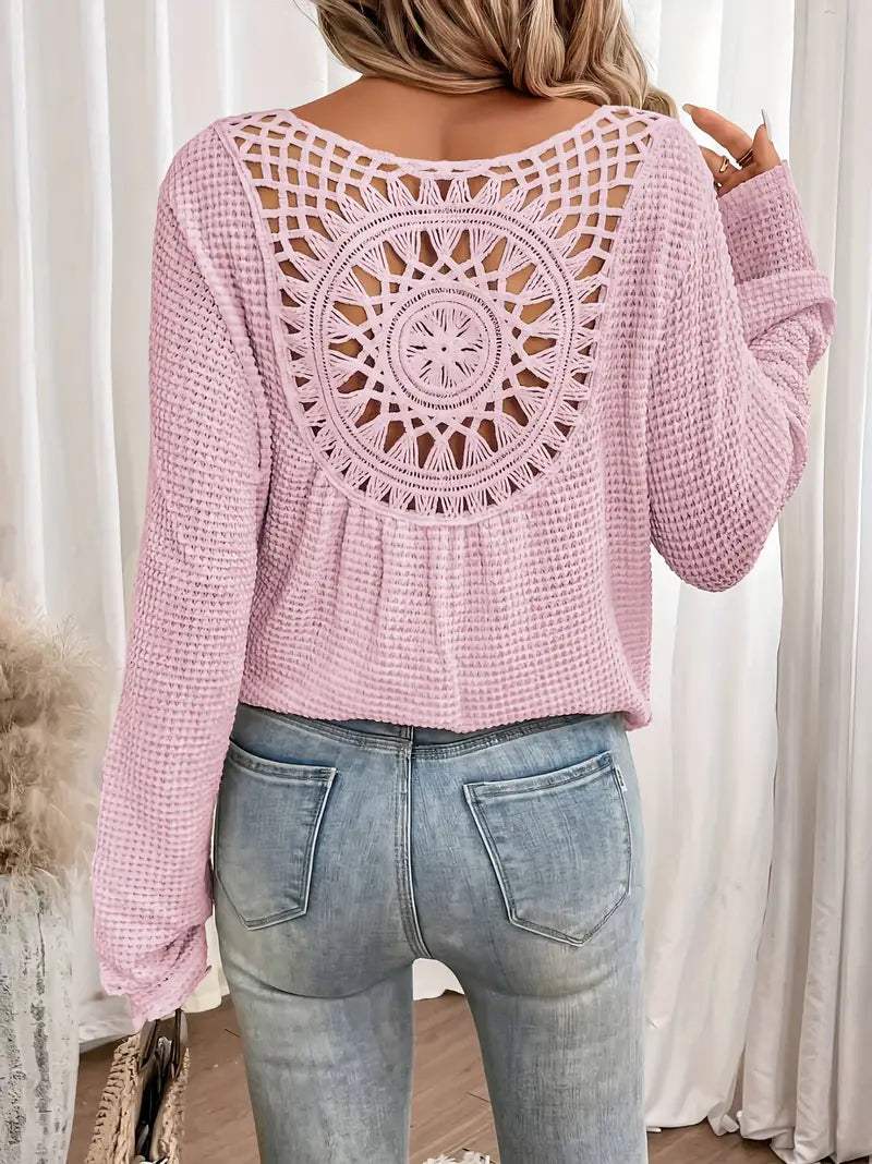 Pull en tricot à col en V pour femmes